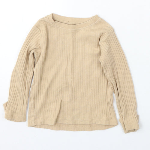 George Boys Beige  Cotton Pullover Jumper Size 6-9 Months