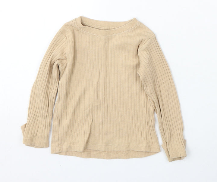 George Boys Beige  Cotton Pullover Jumper Size 6-9 Months