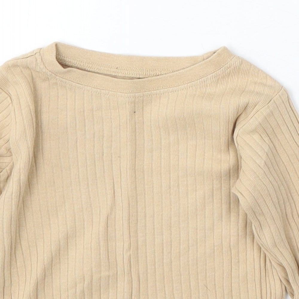 George Boys Beige  Cotton Pullover Jumper Size 6-9 Months