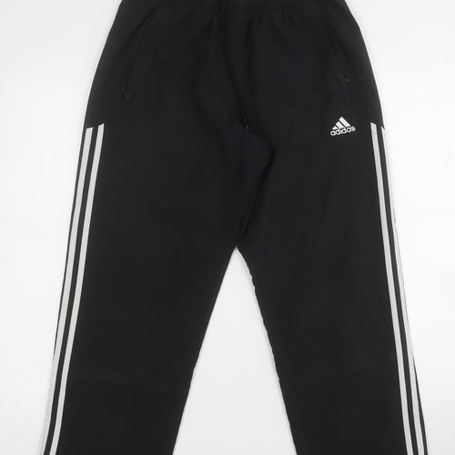 adidas Mens Black  Polyester Jogger Trousers Size 34 L23 in Regular