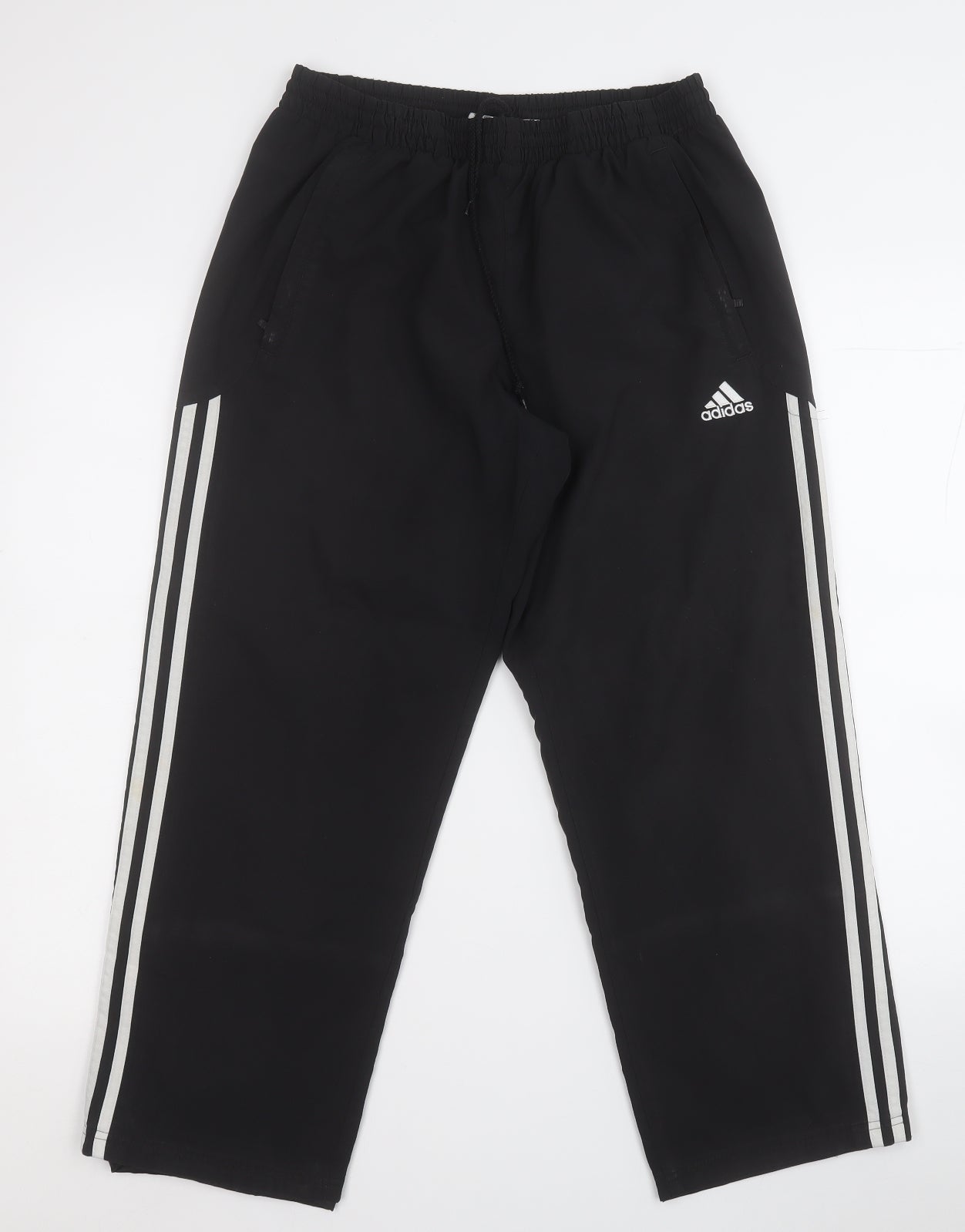 adidas Mens Black  Polyester Jogger Trousers Size 34 L23 in Regular