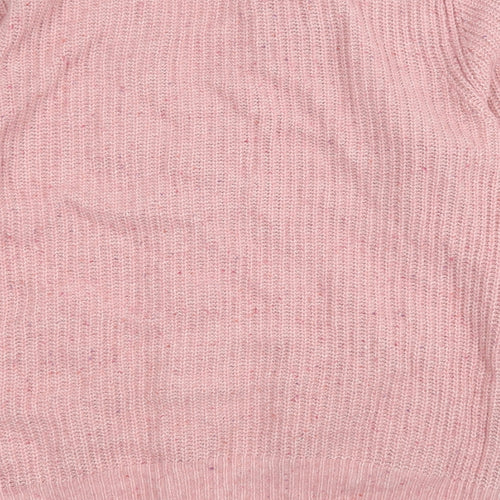 Marks and Spencer Womens Pink V-Neck  Cotton Cardigan Jumper Size L