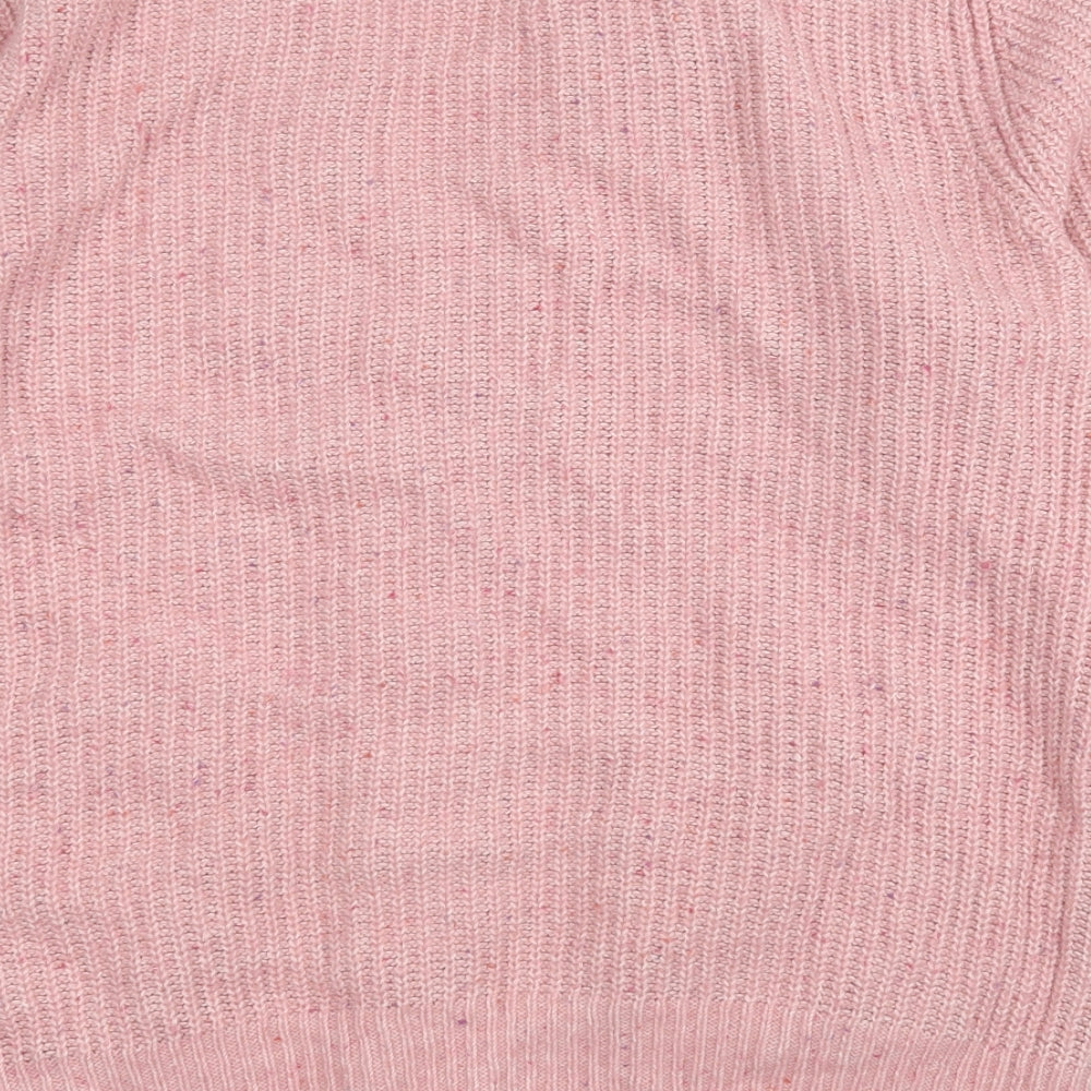 Marks and Spencer Womens Pink V-Neck  Cotton Cardigan Jumper Size L