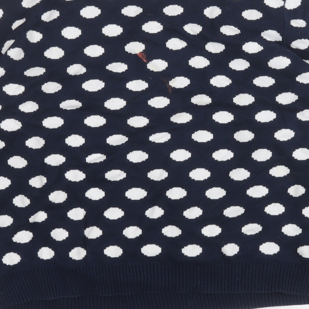 Rachel Lacy Womens Blue Polka Dot Cotton Pullover Sweatshirt Size 18