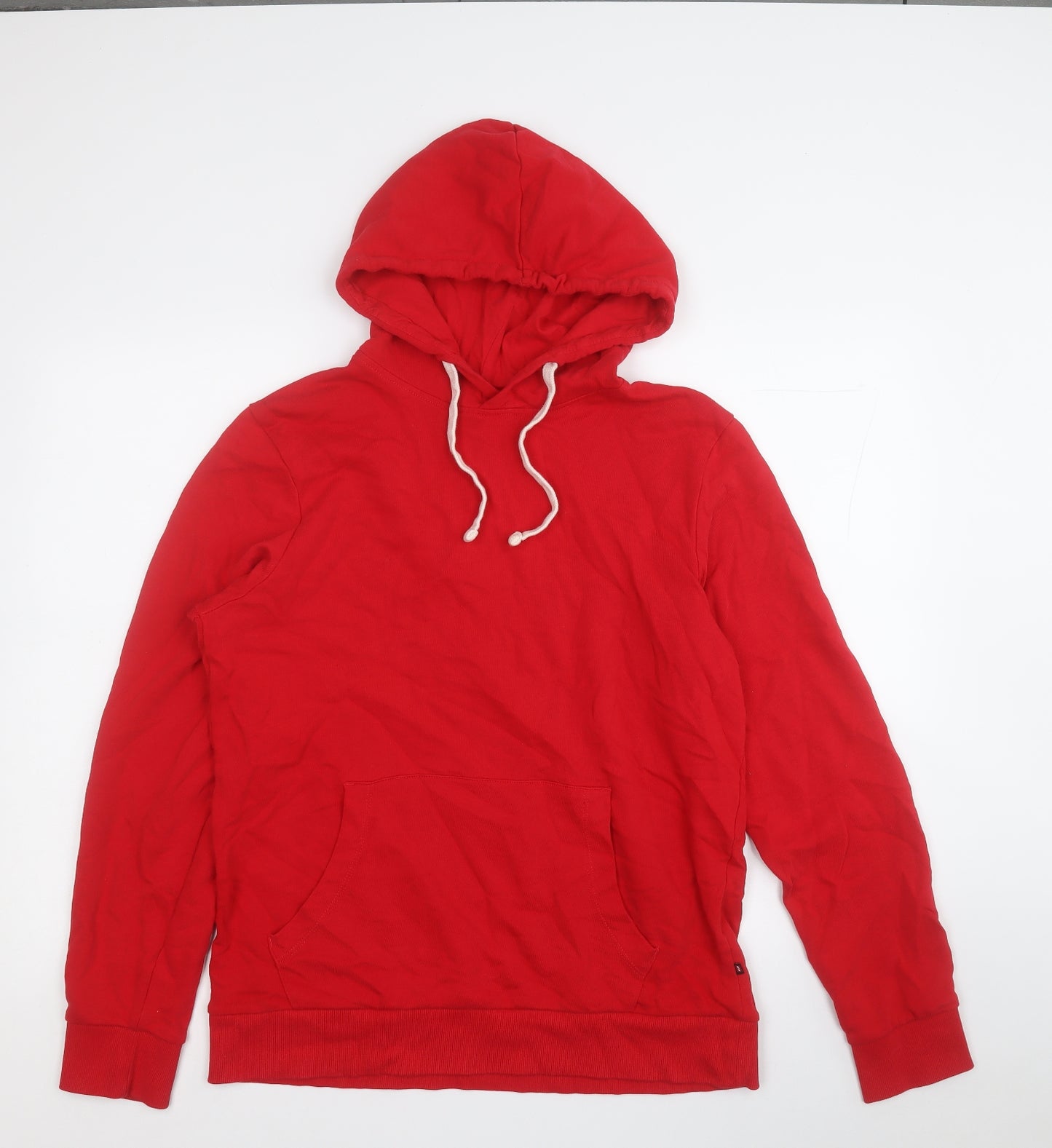 JACK & JONES Mens Red  Cotton Pullover Hoodie Size M