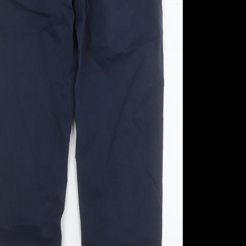 Marks and Spencer Mens Blue  Cotton Chino Trousers Size 34 L31 in Regular