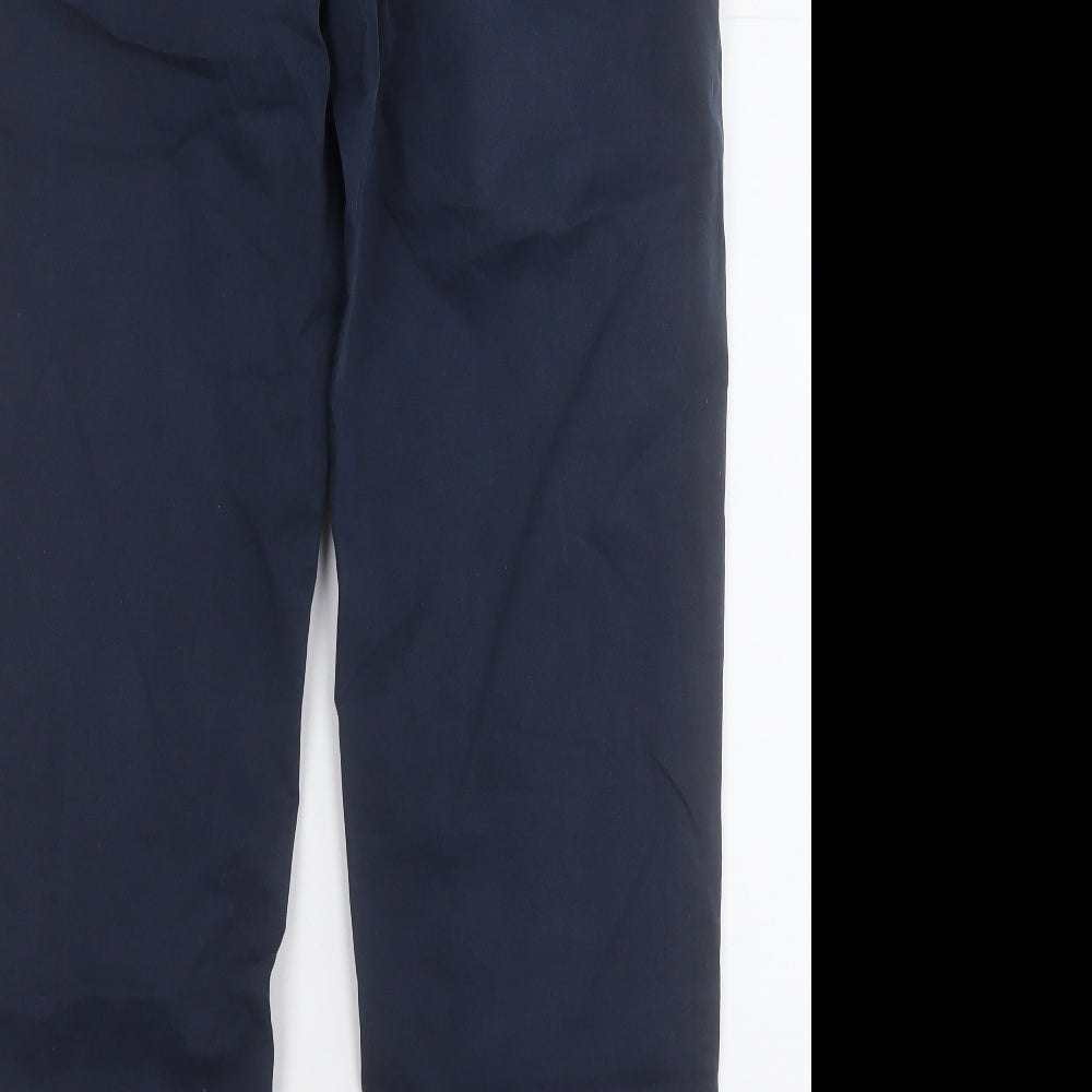Marks and Spencer Mens Blue  Cotton Chino Trousers Size 34 L31 in Regular