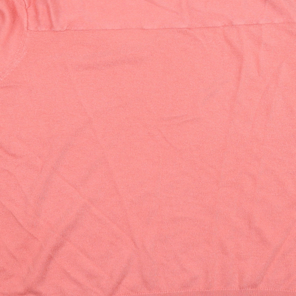 NEXT Womens Pink V-Neck  Polyester Pullover Jumper Size XL