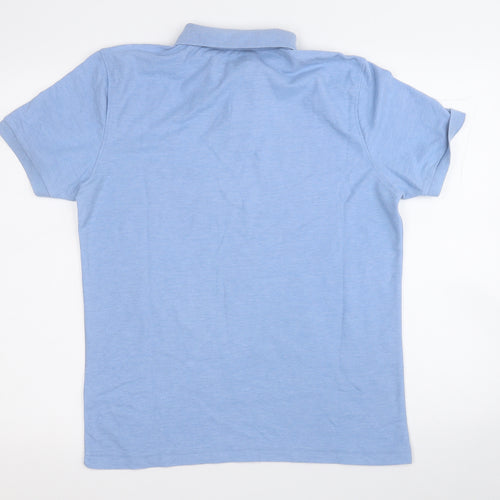 Cedar Wood State Mens Blue  Polyester  Polo Size M Collared
