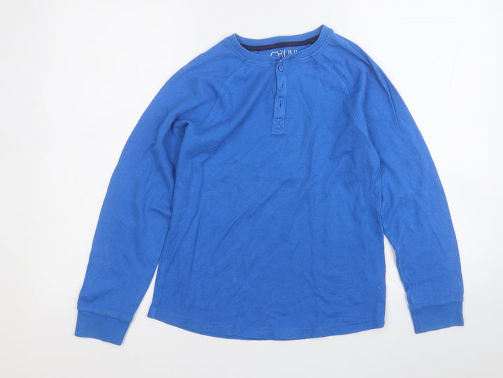 NEXT Boys Blue Cotton Pullover T-Shirt Size 11 Years Round Neck