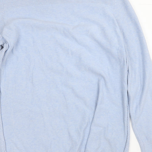 Spirit Organic Womens Blue Round Neck  Cotton Pullover Jumper Size L