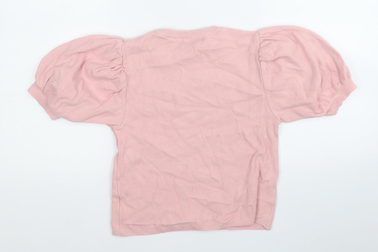 Primark Womens Pink  Viscose Basic T-Shirt Size 6 Round Neck