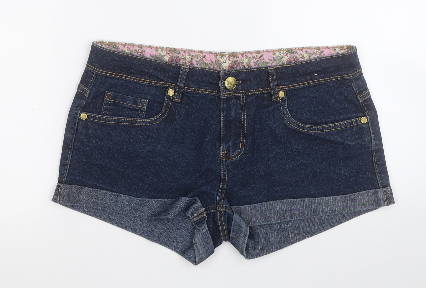 Denim & Co. Womens Blue   Dungaree Shorts Shorts Size 12  Regular