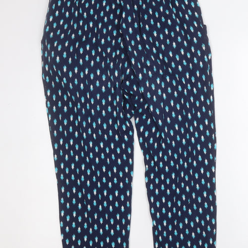 Bonmarché Womens Blue Geometric Viscose Jegging Trousers Size 12 L24 in Regular