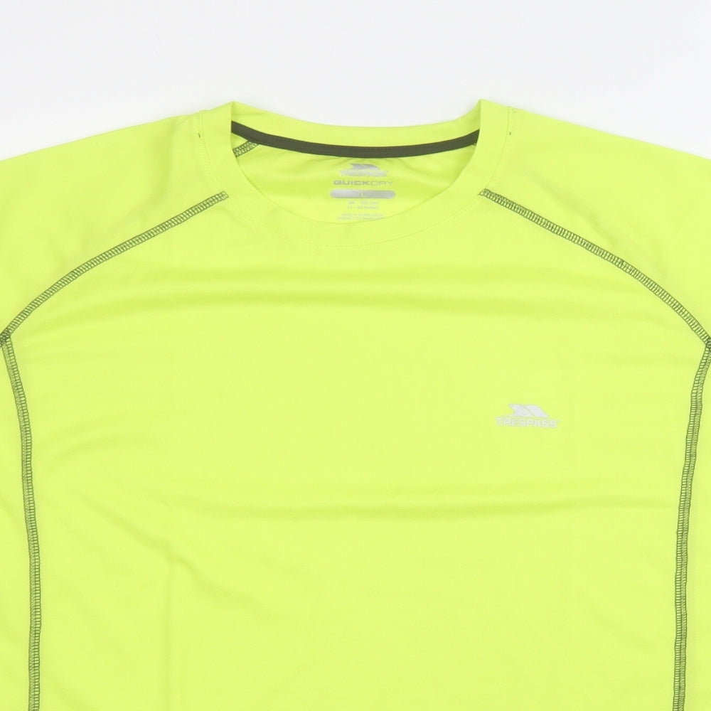 Trespass Mens Yellow  Polyester Pullover T-Shirt Size L Round Neck
