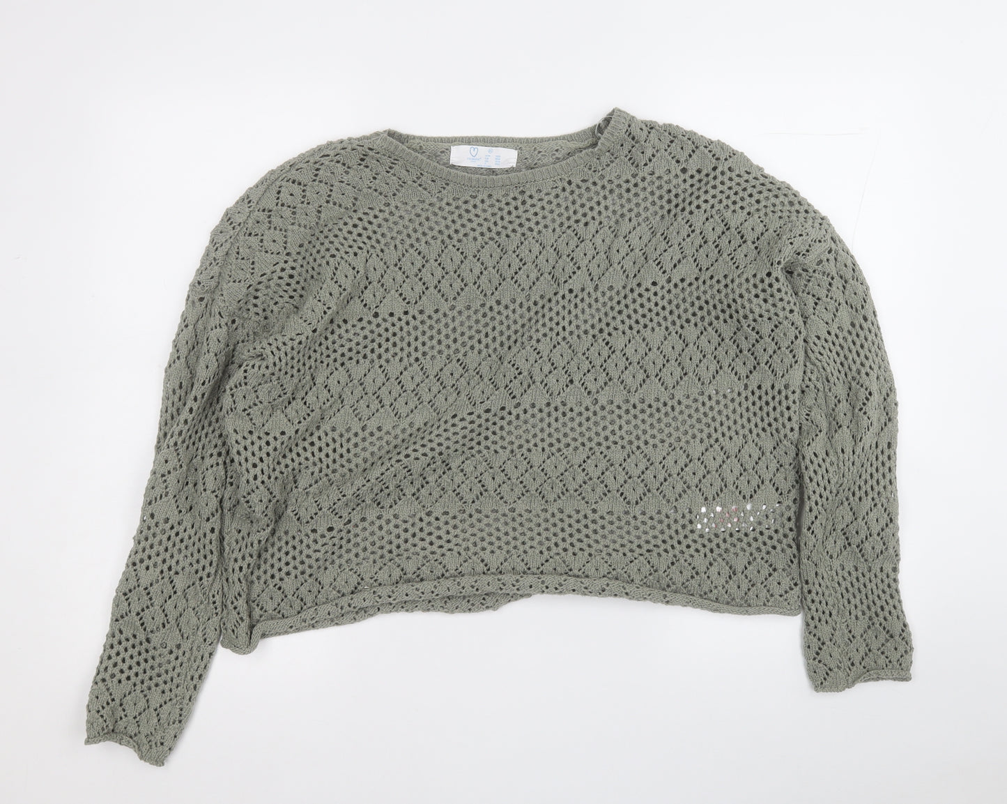 Primark Womens Green Round Neck  Polyester Pullover Jumper Size 18