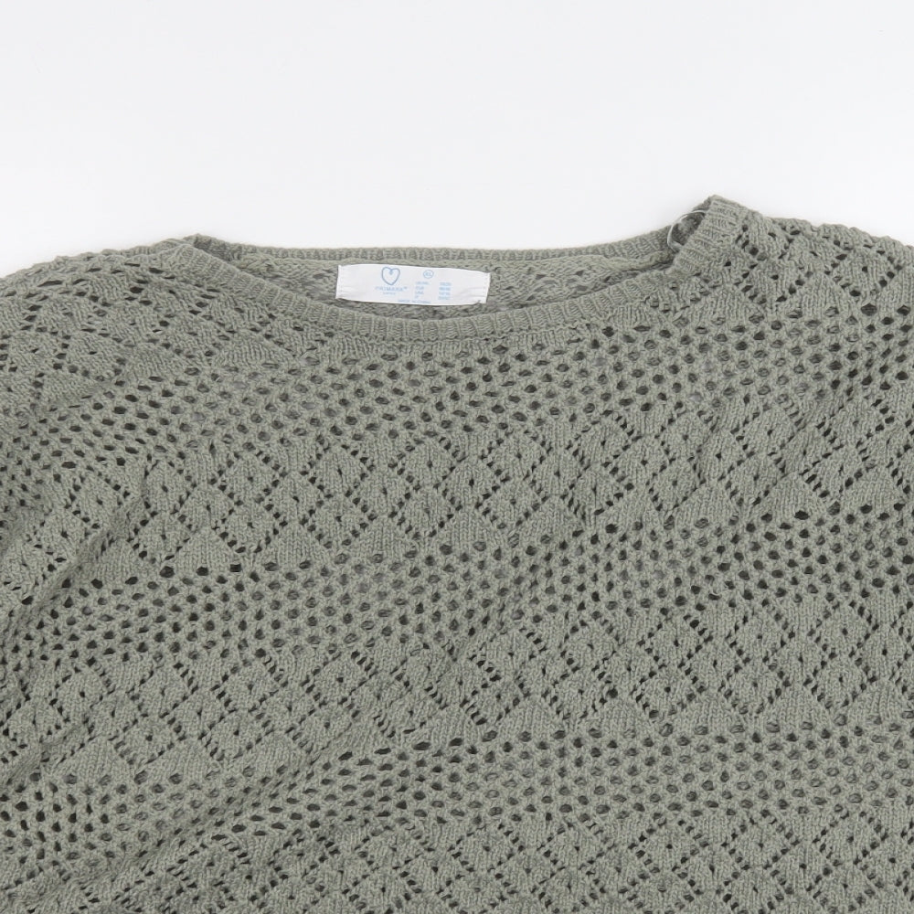 Primark Womens Green Round Neck  Polyester Pullover Jumper Size 18