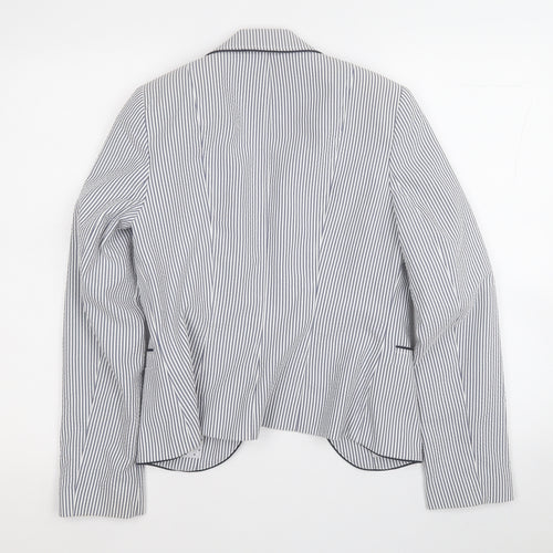 Atmosphere Womens White Striped  Jacket Blazer Size 8
