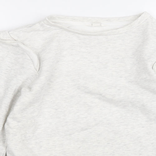 Springfield Womens Grey Round Neck  Cotton Henley Jumper Size S