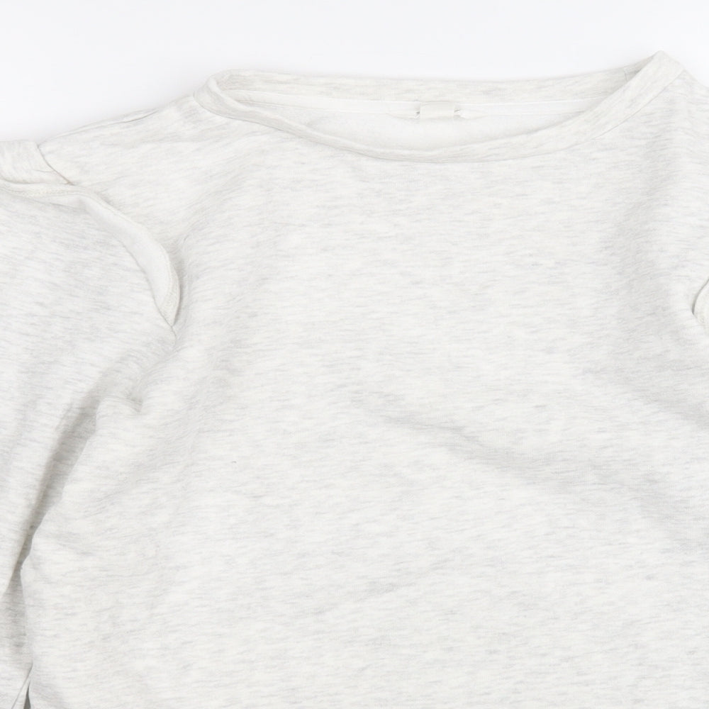 Springfield Womens Grey Round Neck  Cotton Henley Jumper Size S