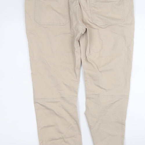 Denim & Co. Mens Beige  Cotton Jogger Trousers Size L L28 in Regular