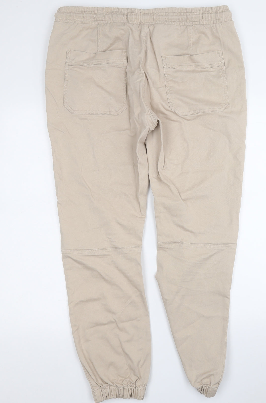 Denim & Co. Mens Beige  Cotton Jogger Trousers Size L L28 in Regular