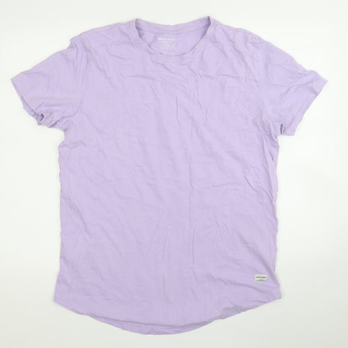 JACK & JONES Mens Purple  Cotton  T-Shirt Size XL Round Neck