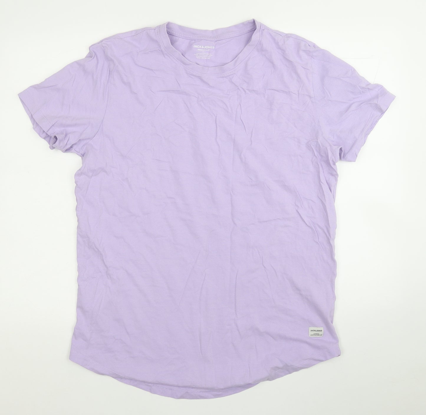 JACK & JONES Mens Purple  Cotton  T-Shirt Size XL Round Neck