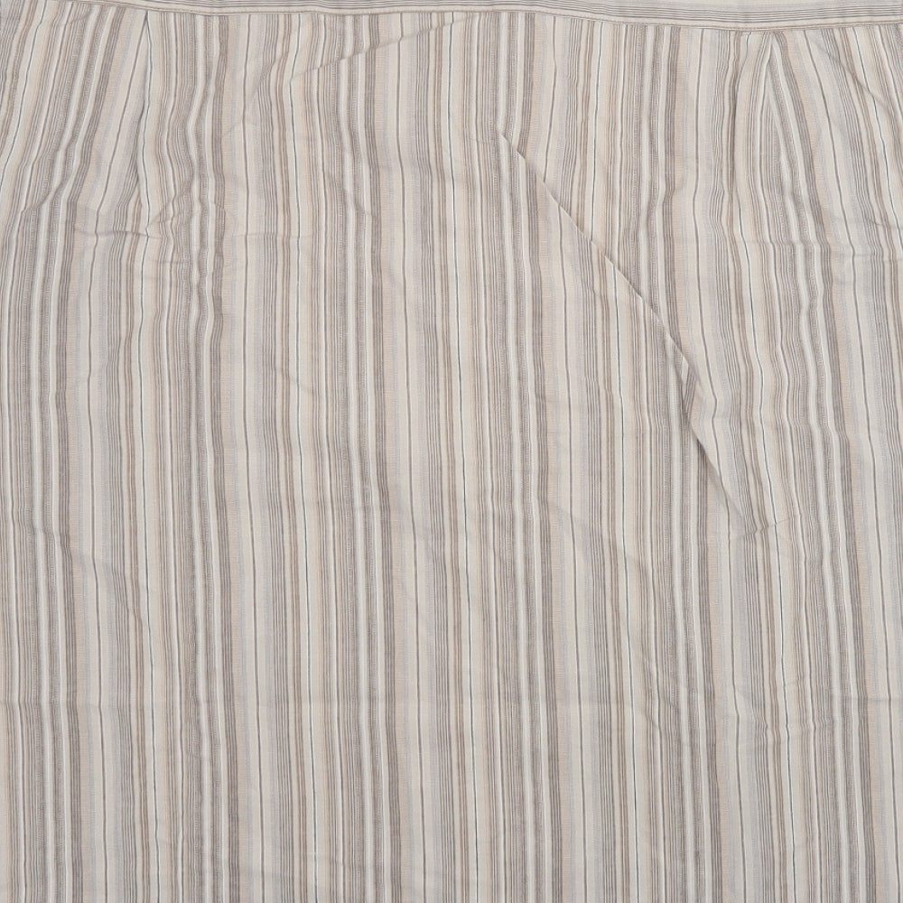 EWM Mens Brown Striped Cotton  Button-Up Size L Collared