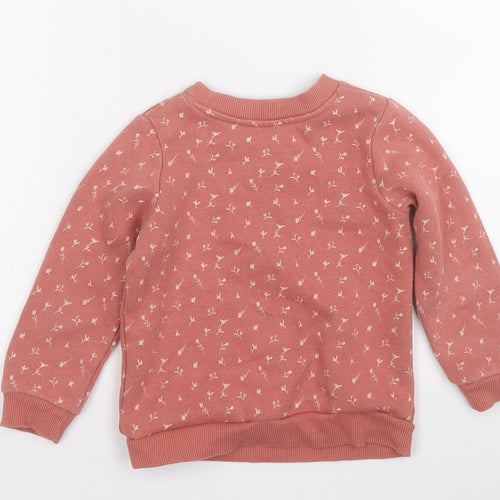 Primark Girls Red Geometric Cotton Pullover Sweatshirt Size 2-3 Years