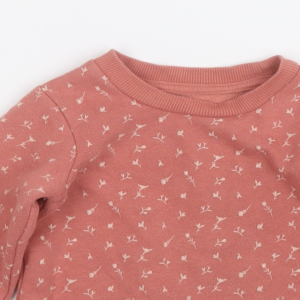 Primark Girls Red Geometric Cotton Pullover Sweatshirt Size 2-3 Years