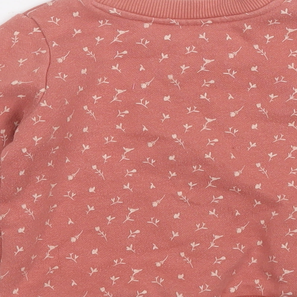 Primark Girls Red Geometric Cotton Pullover Sweatshirt Size 2-3 Years