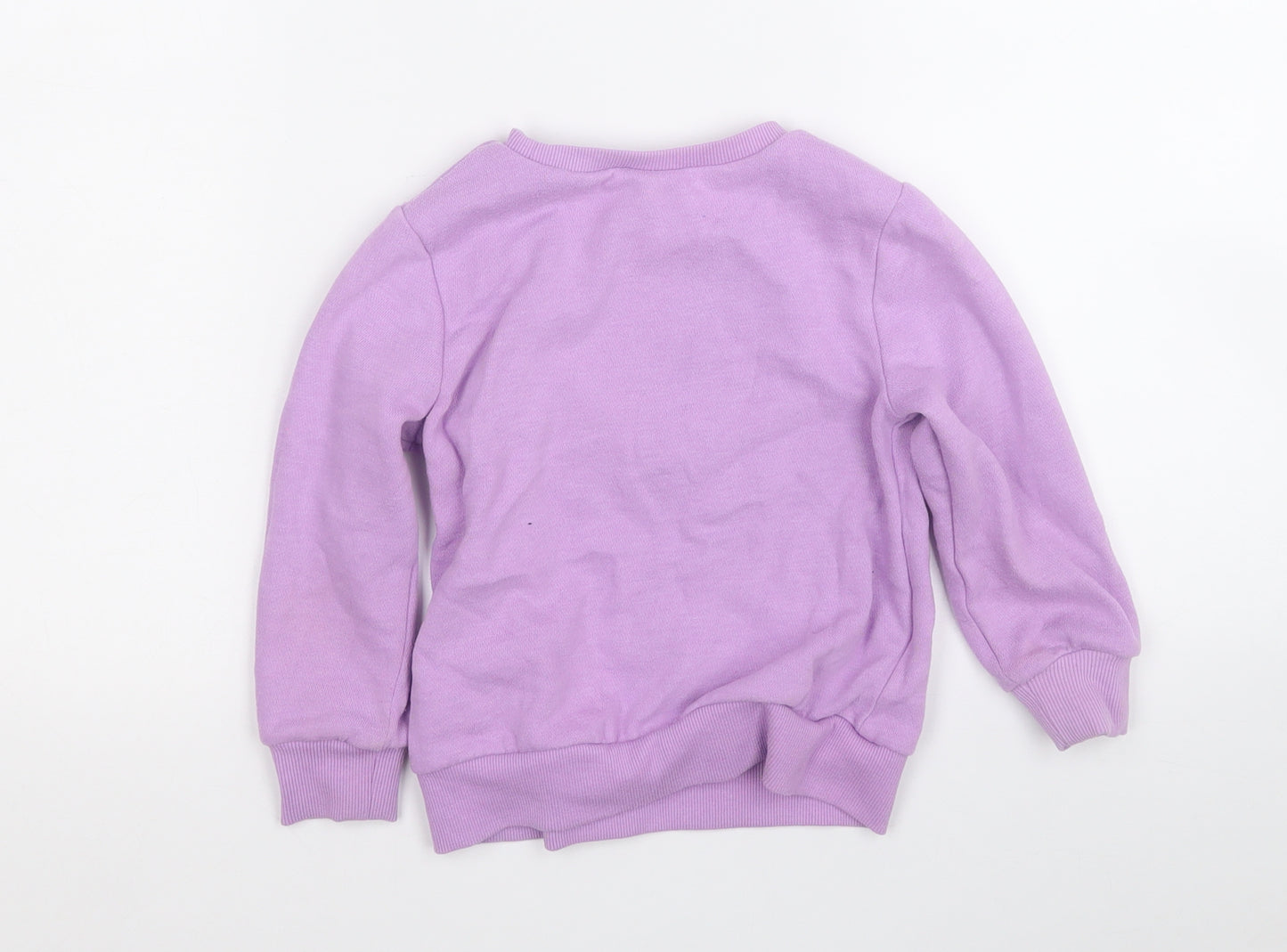 NEXT Girls Purple  Cotton Pullover Sweatshirt Size 2-3 Years   - Love Heart
