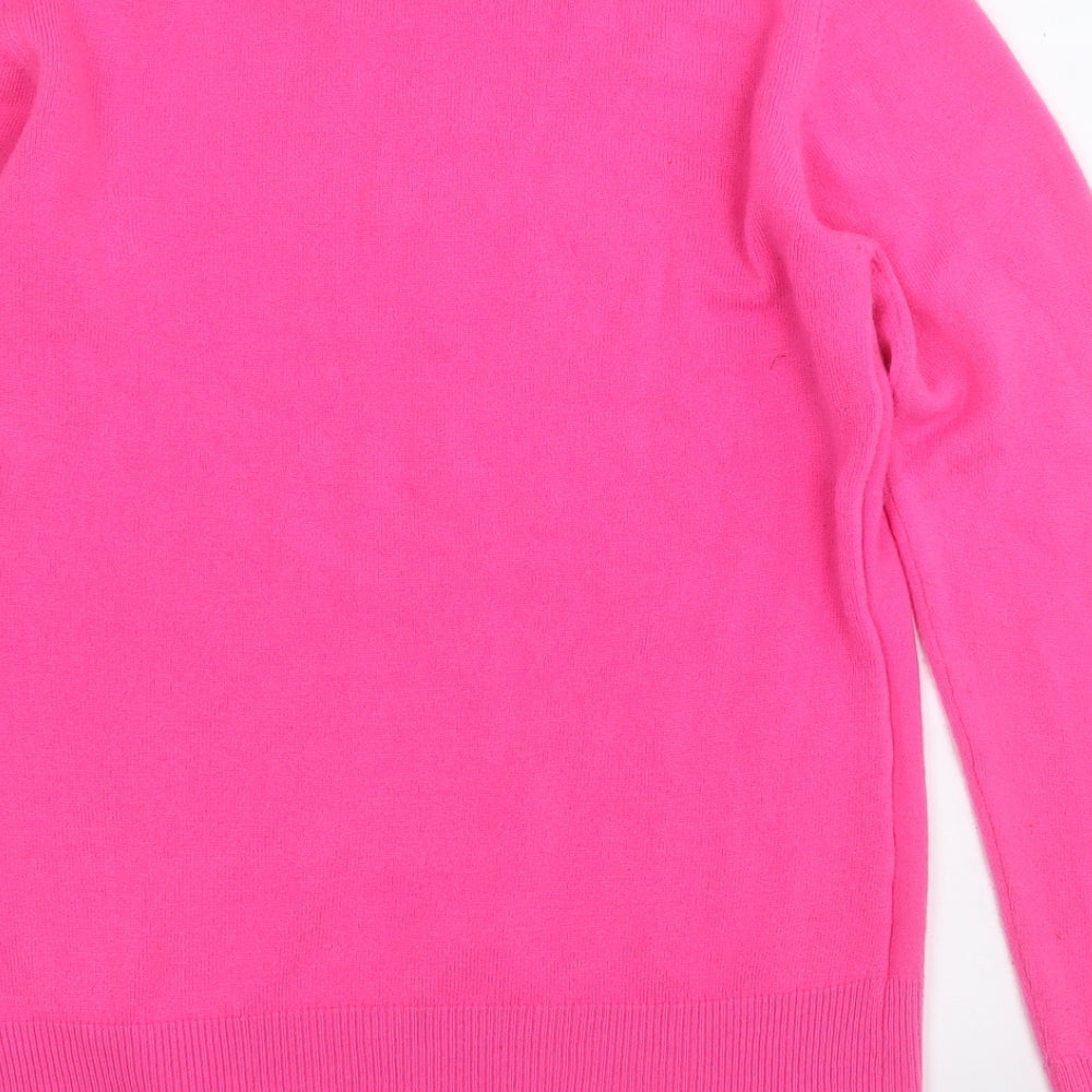 Preworn Womens Pink Round Neck  Acrylic Pullover Jumper Size S