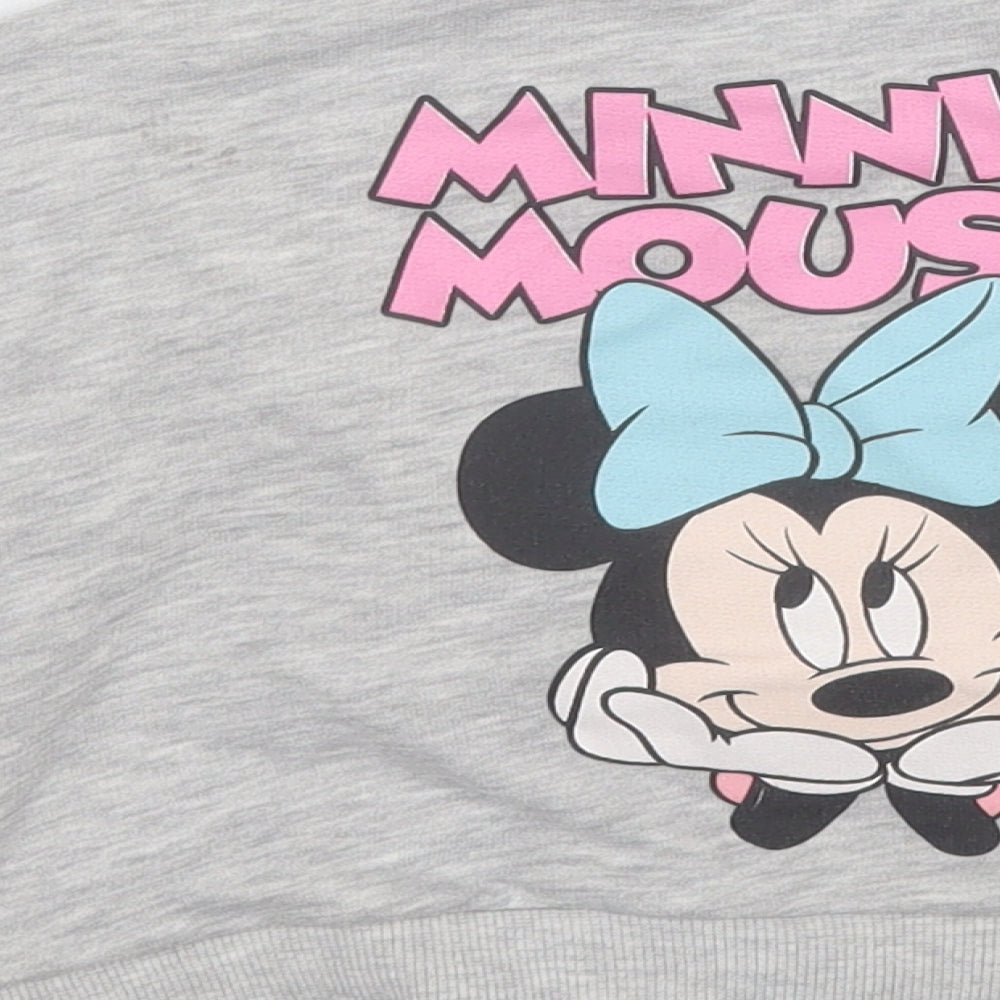 Zara Girls Grey  Polyester Pullover Jumper Size 18-24 Months   - Minnie Mouse