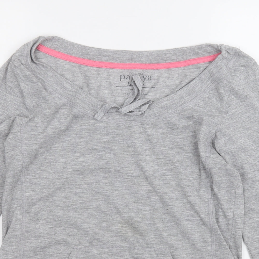 Papaya Womens Grey Round Neck  Polyester Pullover Jumper Size 8