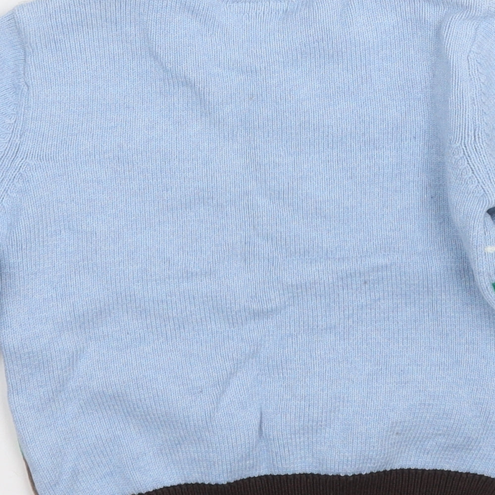 NEXT Boys Blue Round Neck  Cotton Pullover Jumper Size 3-4 Years   - Tractor Time