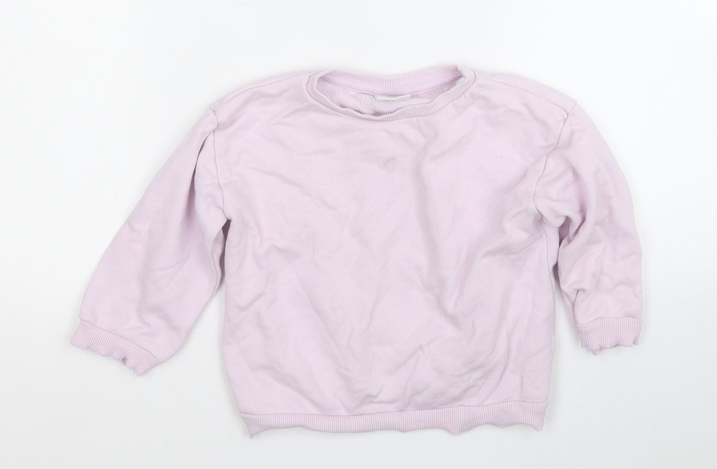 Zara Girls Purple  Cotton Pullover Jumper Size 18-24 Months