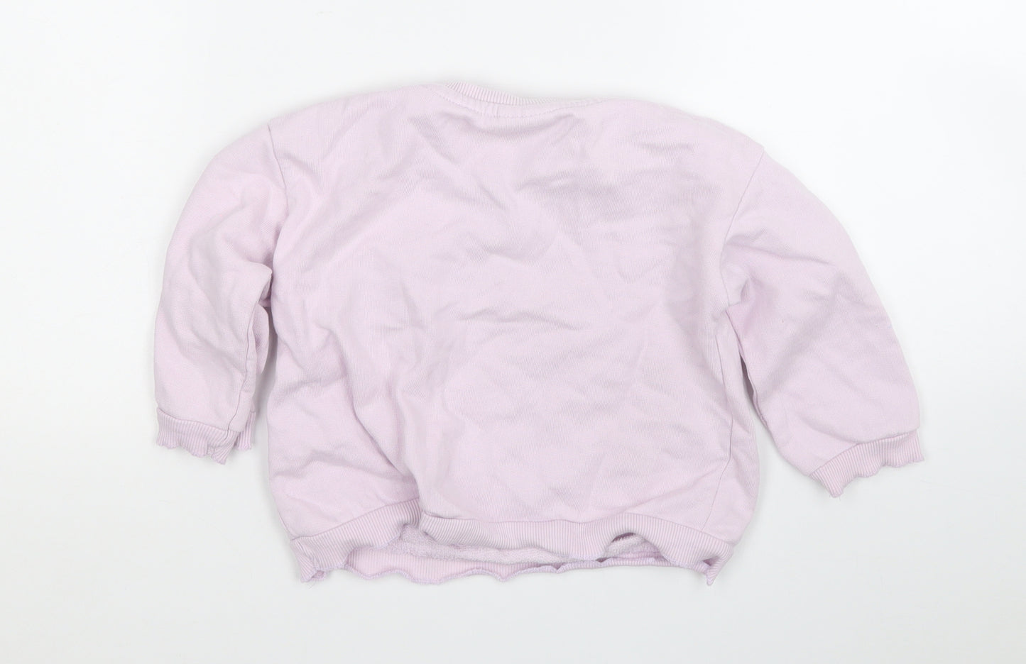 Zara Girls Purple  Cotton Pullover Jumper Size 18-24 Months