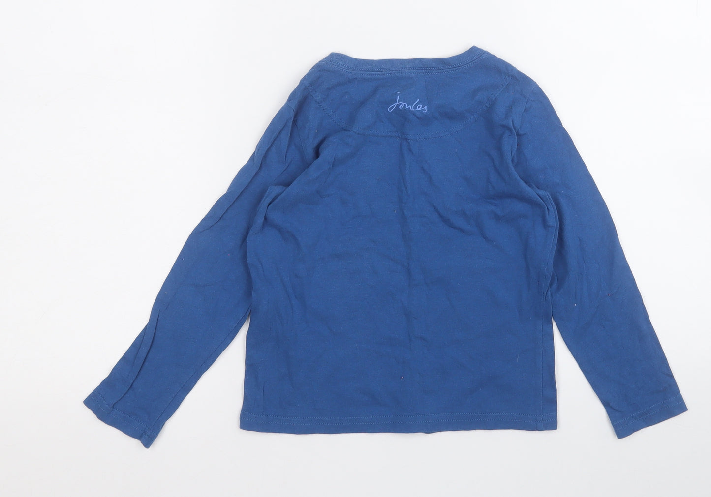 Joules Boys Blue  Cotton Pullover T-Shirt Size 4 Years Round Neck  - Ocean Animals