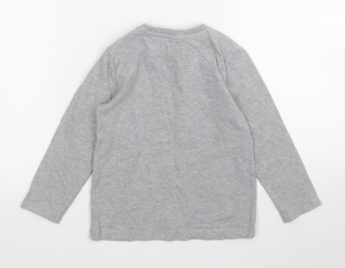 birba Boys Grey  Cotton Pullover T-Shirt Size 2-3 Years Round Neck
