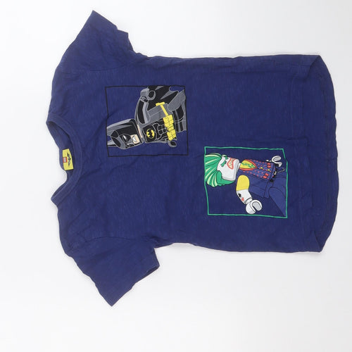 NEXT Boys Blue  Cotton Pullover T-Shirt Size 4 Years Round Neck  - Lego Batman Robin