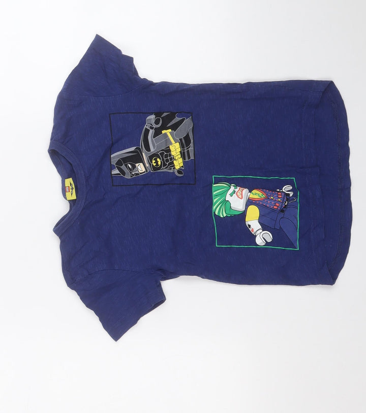 NEXT Boys Blue  Cotton Pullover T-Shirt Size 4 Years Round Neck  - Lego Batman Robin