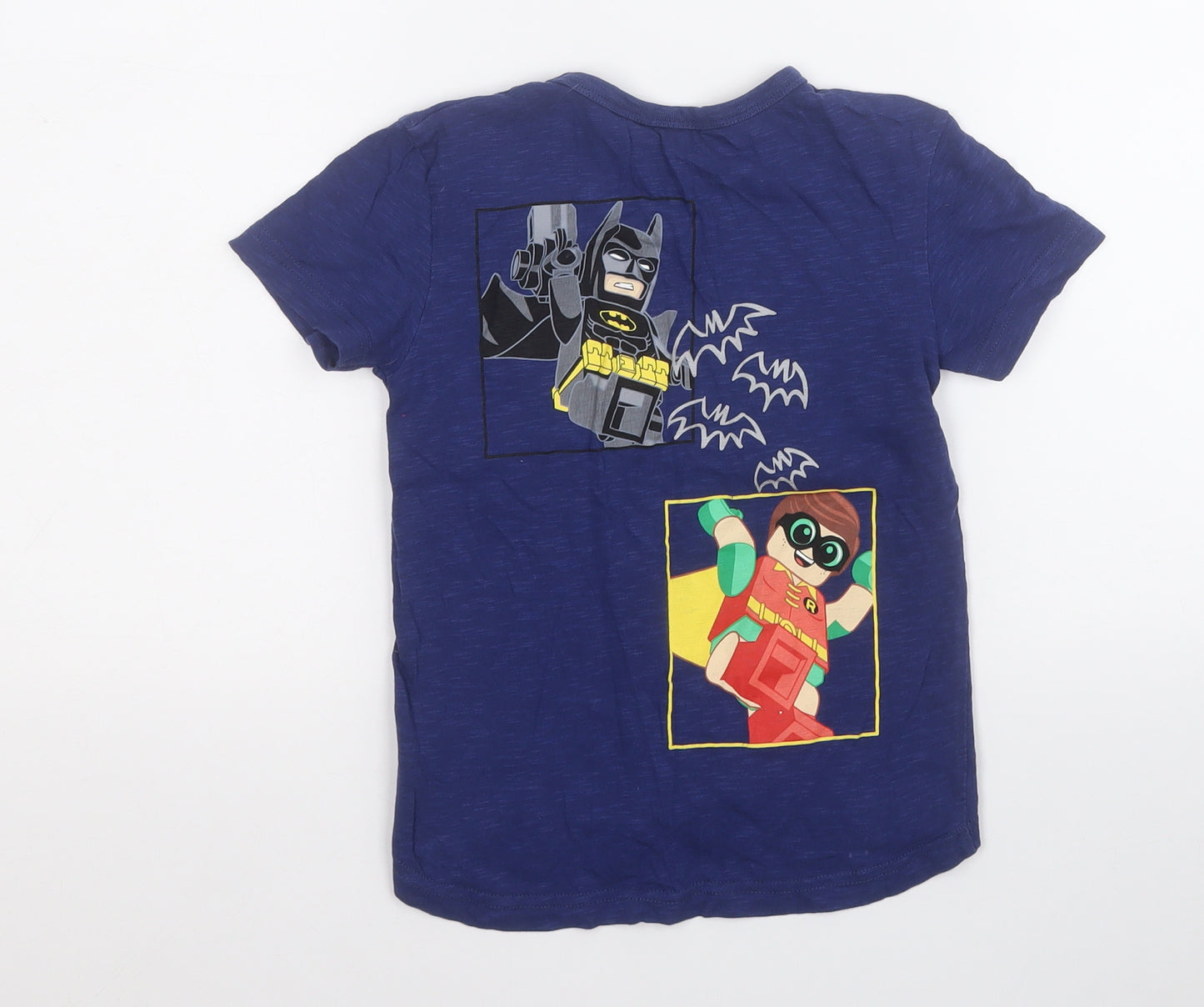 NEXT Boys Blue  Cotton Pullover T-Shirt Size 4 Years Round Neck  - Lego Batman Robin