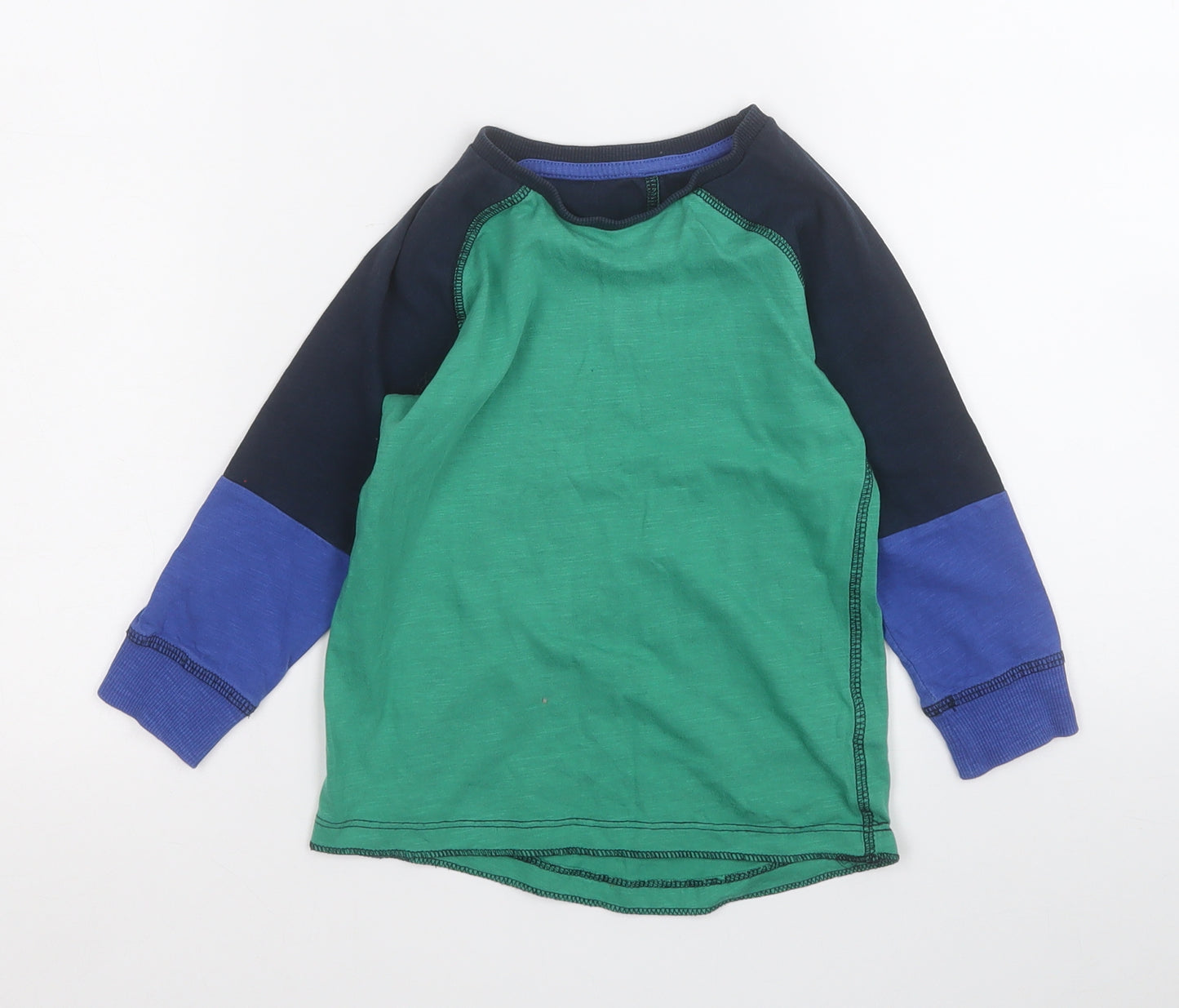 NEXT Boys Green  Cotton Pullover T-Shirt Size 2-3 Years Round Neck