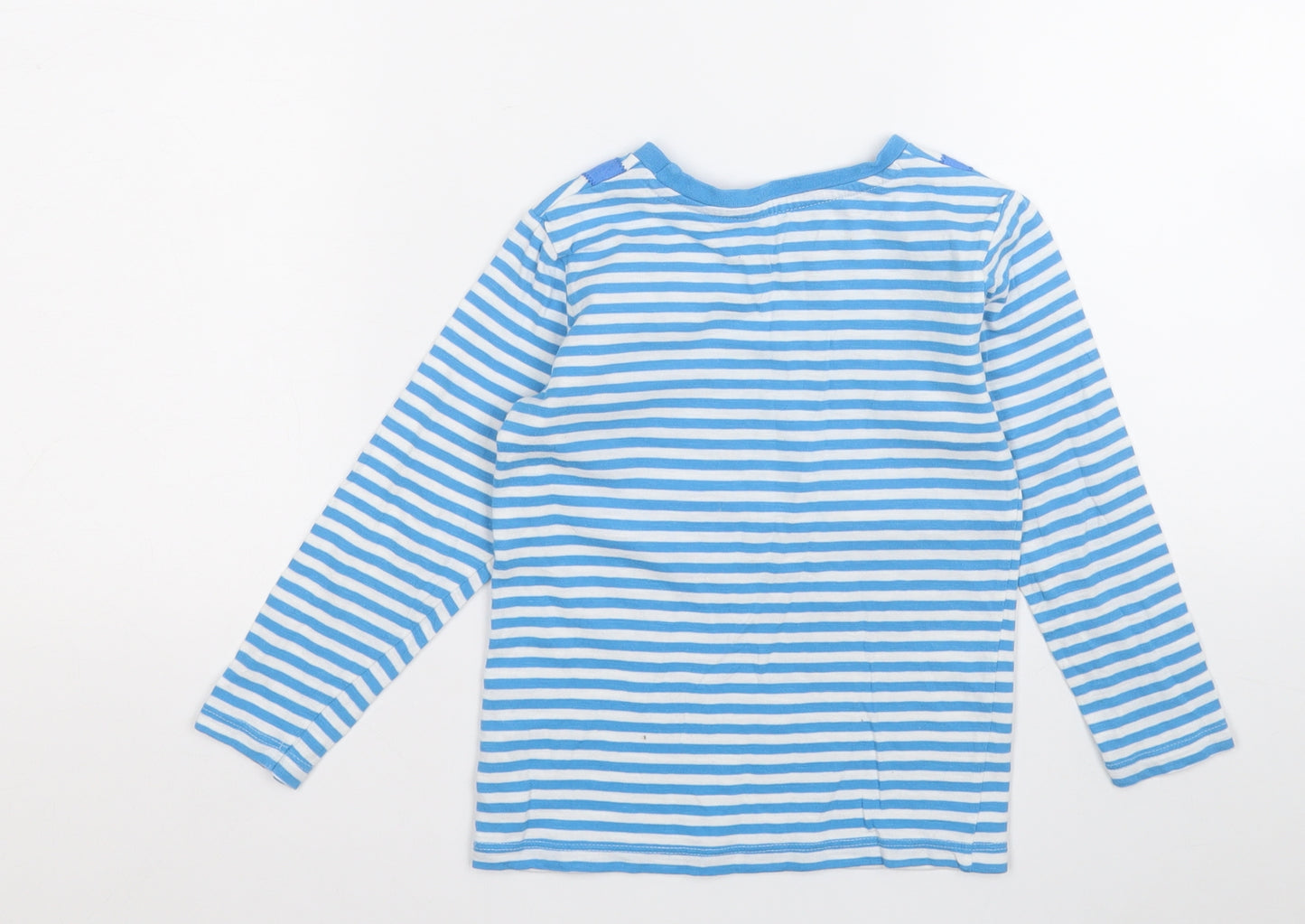 Dunnes Stores Boys Blue  Cotton Pullover T-Shirt Size 3-4 Years Round Neck  - Dinosaur