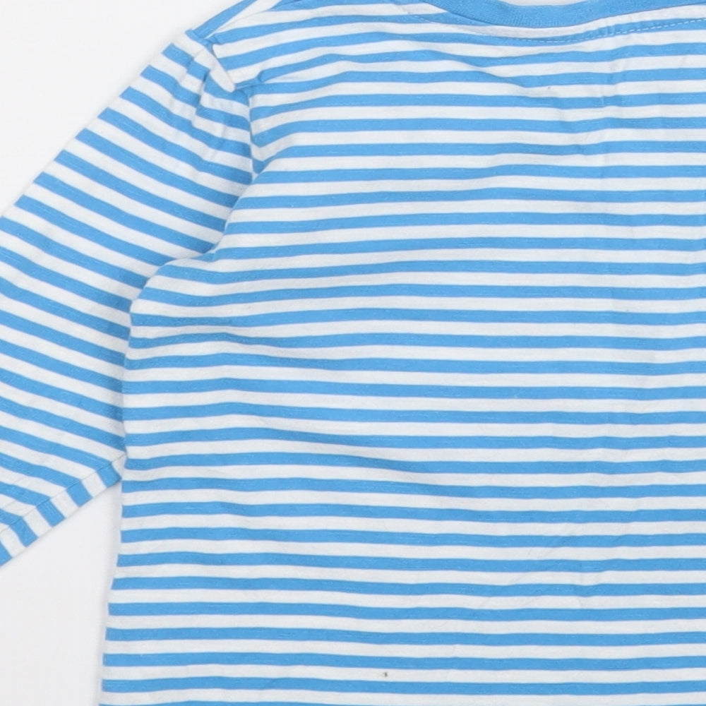 Dunnes Stores Boys Blue  Cotton Pullover T-Shirt Size 3-4 Years Round Neck  - Dinosaur