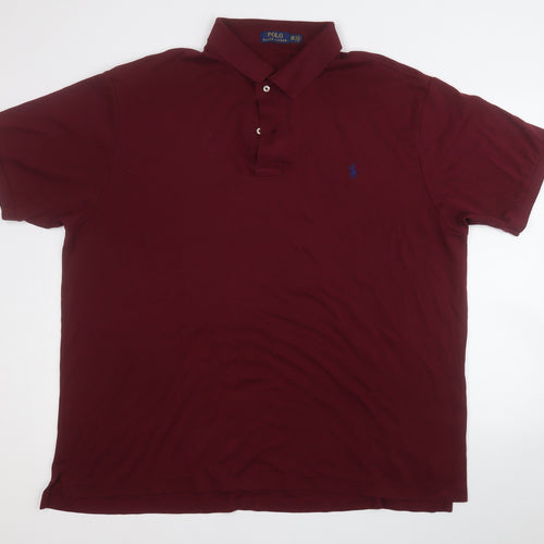 Polo Ralph Lauren Mens Purple  Polyester  Polo Size 2XL Collared