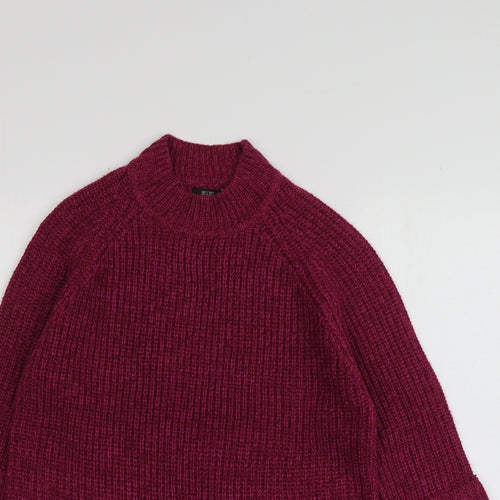 F&F Womens Purple High Neck  Acrylic Pullover Jumper Size 6