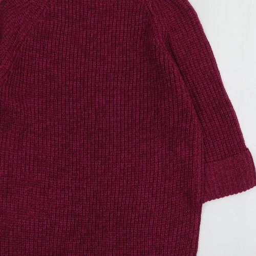 F&F Womens Purple High Neck  Acrylic Pullover Jumper Size 6